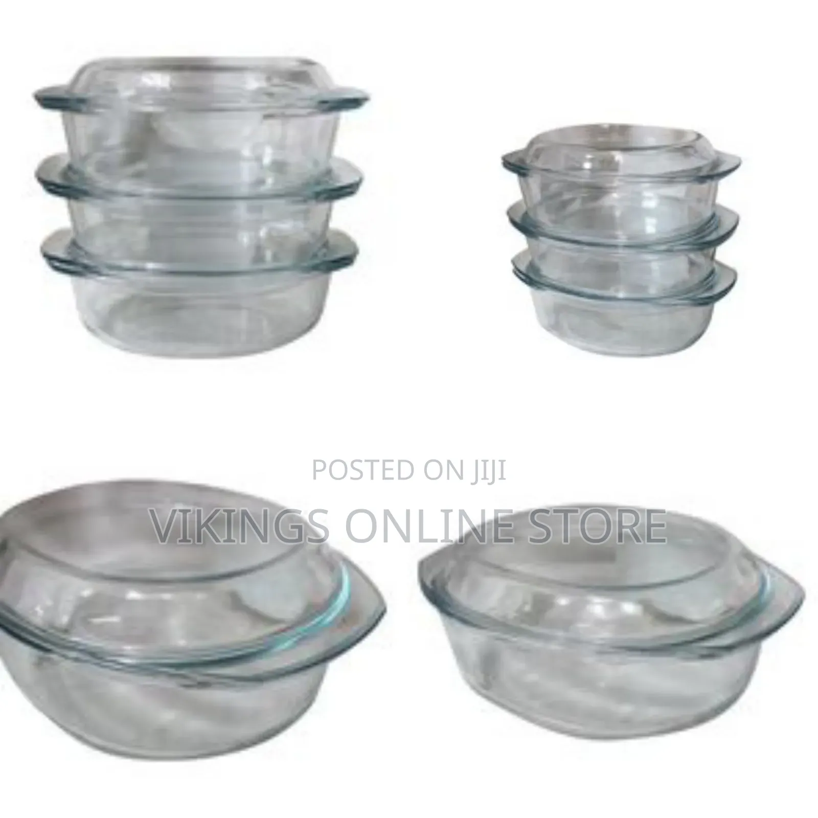 3 Pieces of Oval Tempered Glass Caserole Serving Dishes/Bowls, 3.5l