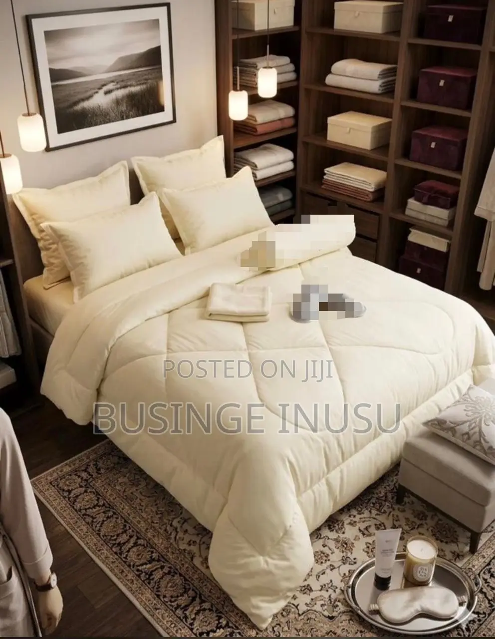 4piece Egyptian Duvet(5/6 and 6/6) 2pillowcases * 1bedsheet * ⁠1duvet