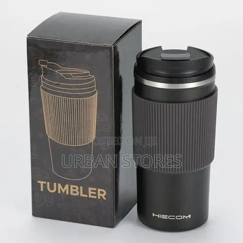 Double-Walled Vacuum Insulated Travel Coffee Mug.