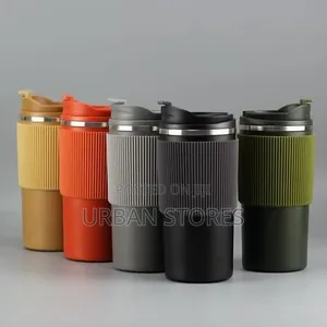 Double-Walled Vacuum Insulated Travel Coffee Mug.