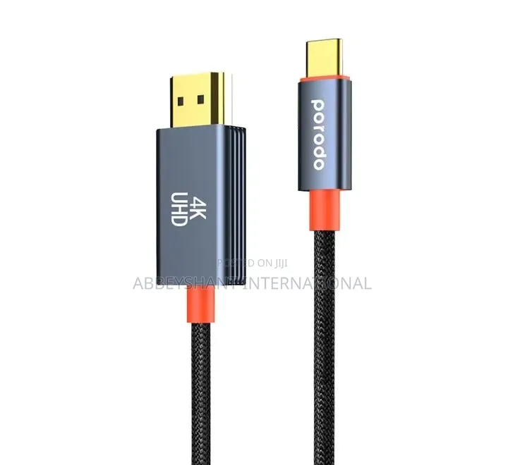 Porodo Ultra Hd Woven Braided Usb-C to Hdmi Cable