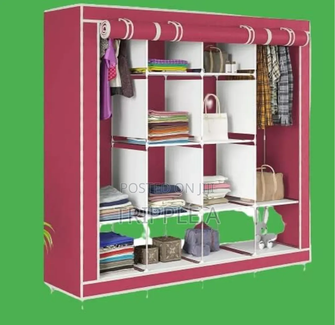 Collapsible Wardrobe 12 Shelves 4 Sided Storage