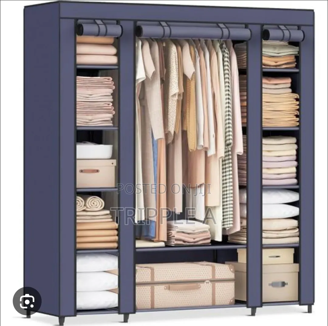 3 Folding Wardrobe, Fabric Closet With Jointed Metal