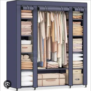 3 Folding Wardrobe, Fabric Closet With Jointed Metal
