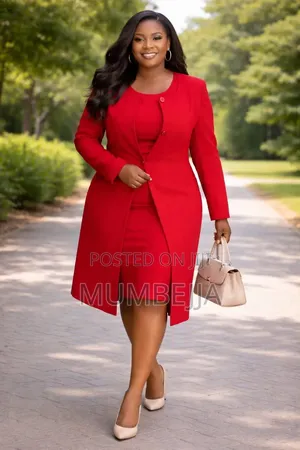 Red Two Piece Ladies Suit.