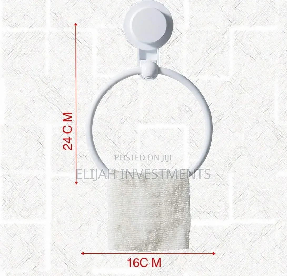 Bathlux White Abs Plastic Circular Towel Holder