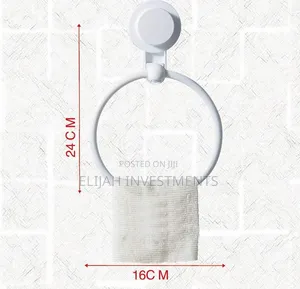 Bathlux White Abs Plastic Circular Towel Holder