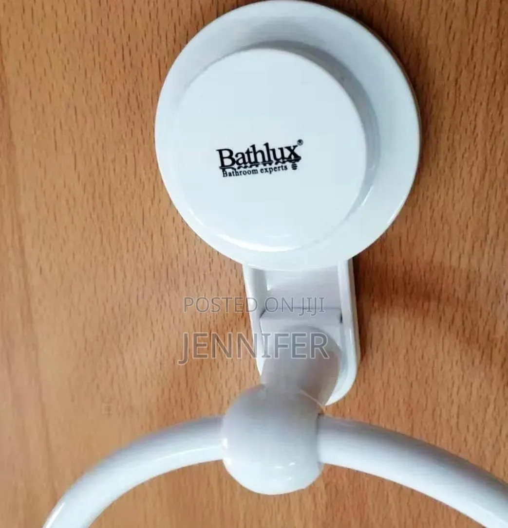 Bathlux White Abs Plastic Circular Towel Holder
