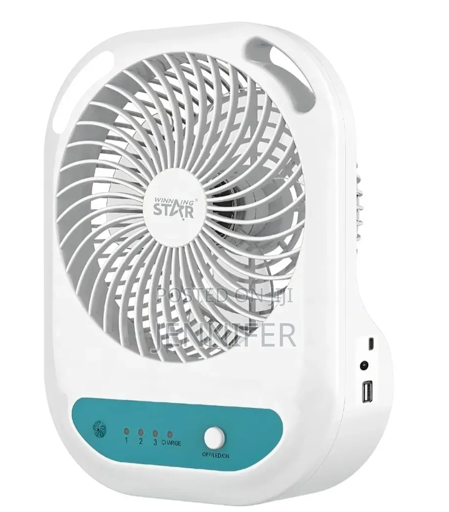 Winning Star St-4052 Rechargeable Table Fan With Led Light