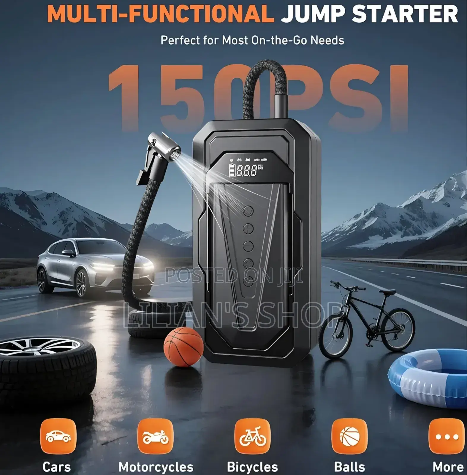 Multifunctional Rechargeable Car Tyre Inflator