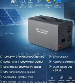 Vestwoods 1000w Portable Power Station by Haier Energy.