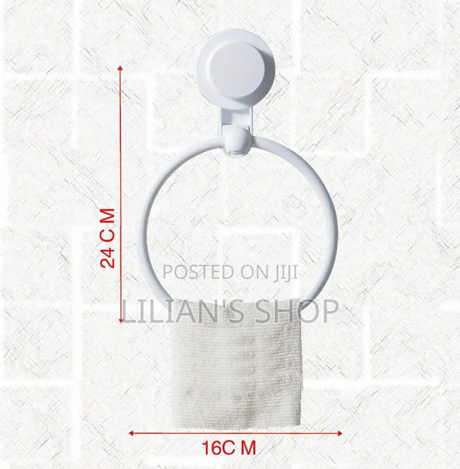Bathlux White Abs Plastic Circular Towel Holder