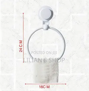 Bathlux White Abs Plastic Circular Towel Holder