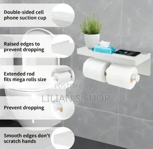 Bathlux White Bathroom Double Toilet Roll Holder