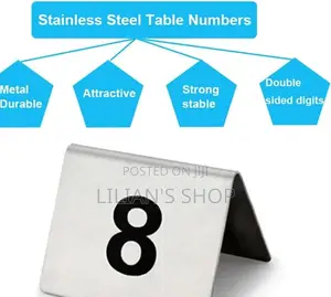 1-12 Stainless Steel Table Number Tent Set