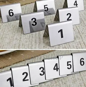 1-12 Stainless Steel Table Number Tent Set