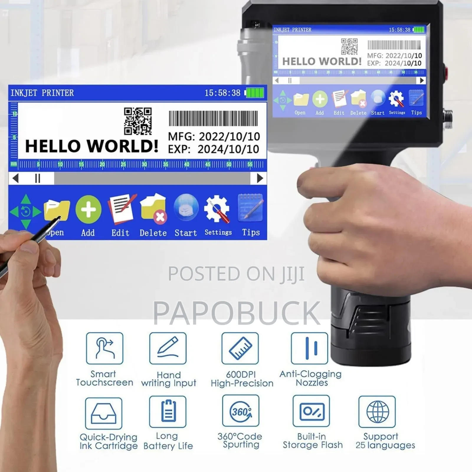 Portable Smart Handheld Inkjet Printer