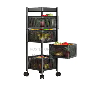 4-tier Rotating Kitchen Trolley