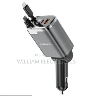 Porodo 111w Car Charger/Dual Retractable Car Charger