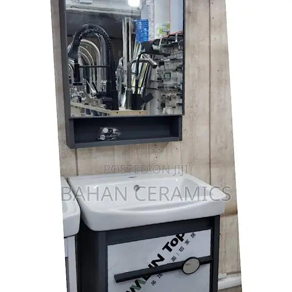 Grey Wash Hand Basins Cabinet