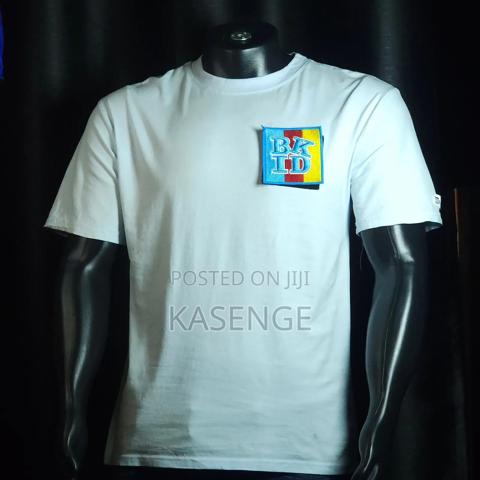 Light Sky Blue Graphic Tshirt Ft a Bk Id Patch On The Left Chest.