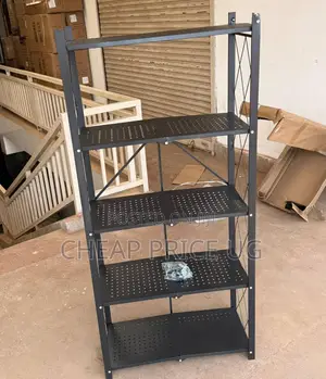 Black 5-Layer Foldable Metal Storage Rack