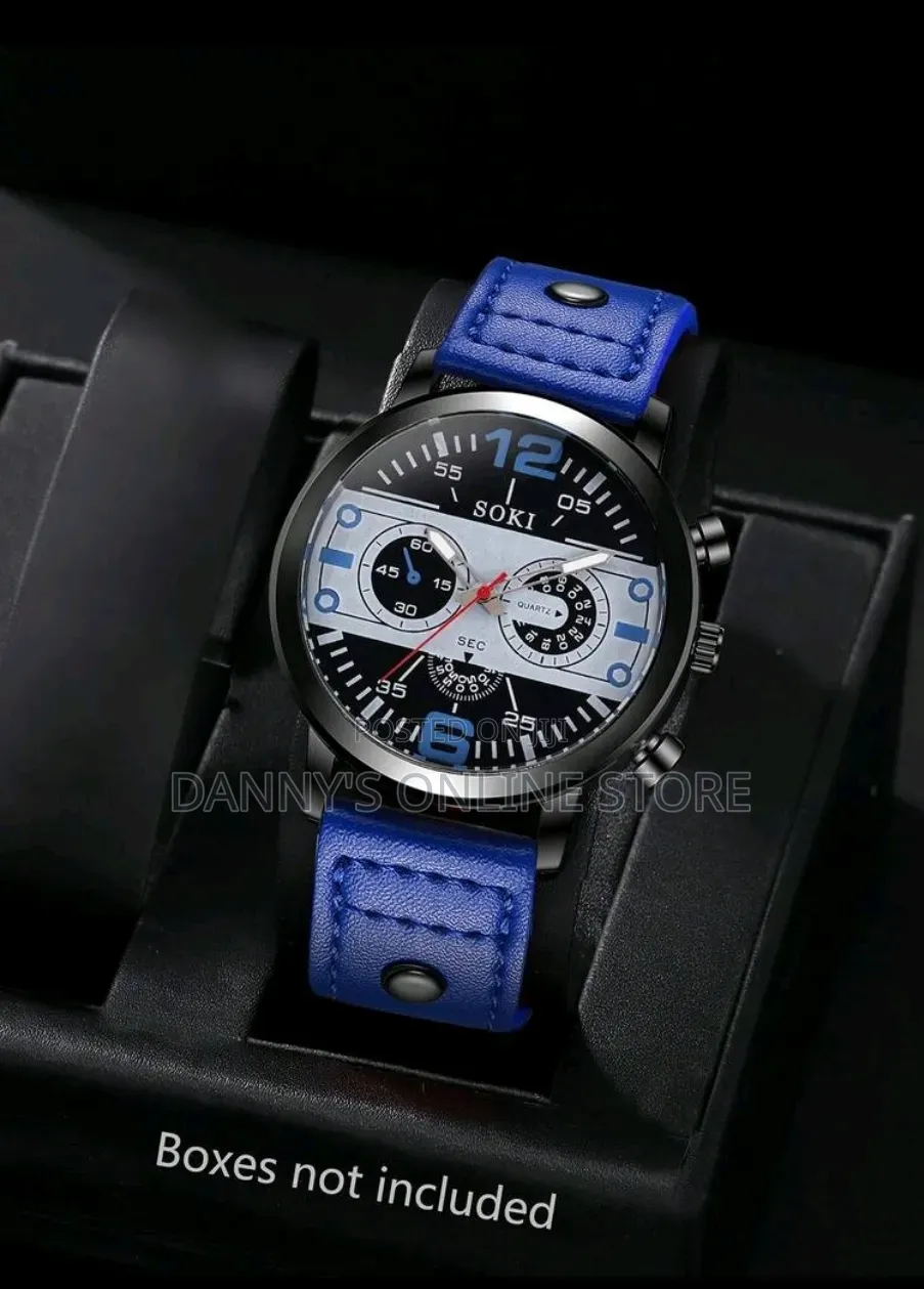 Soki Men's Casual Sports Digital Display Round White Quartz Watch.