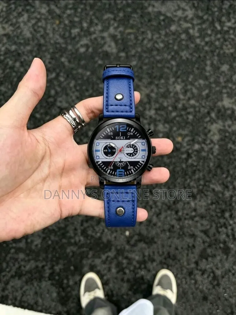 Soki Men's Casual Sports Digital Display Round White Quartz Watch.