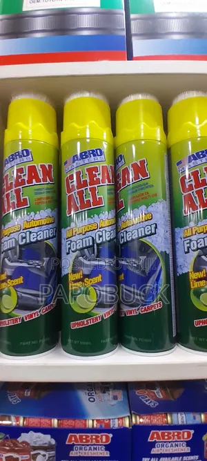 Abro Masters Clean All-Purpose Automotive Foam With a Lime Scent.