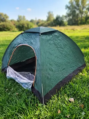 3 People Green Camping Tent With 2 Doors