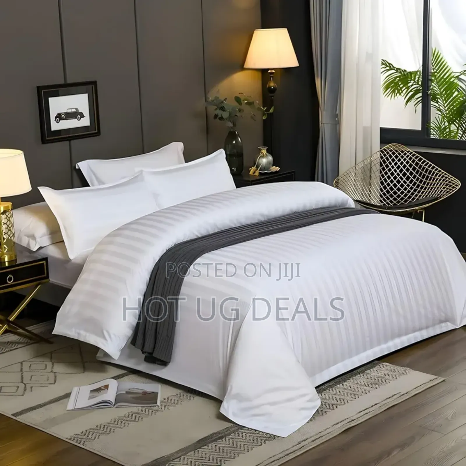 4pcs 5x6 Egyptian Duvet Set With Bedsheet and 2 Pillowcases - White
