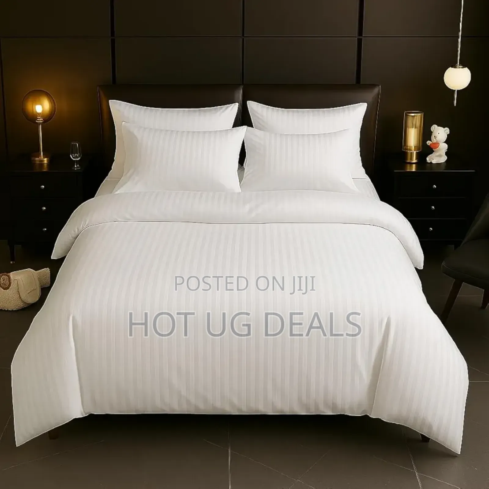 4pcs 5x6 Egyptian Duvet Set With Bedsheet and 2 Pillowcases - White