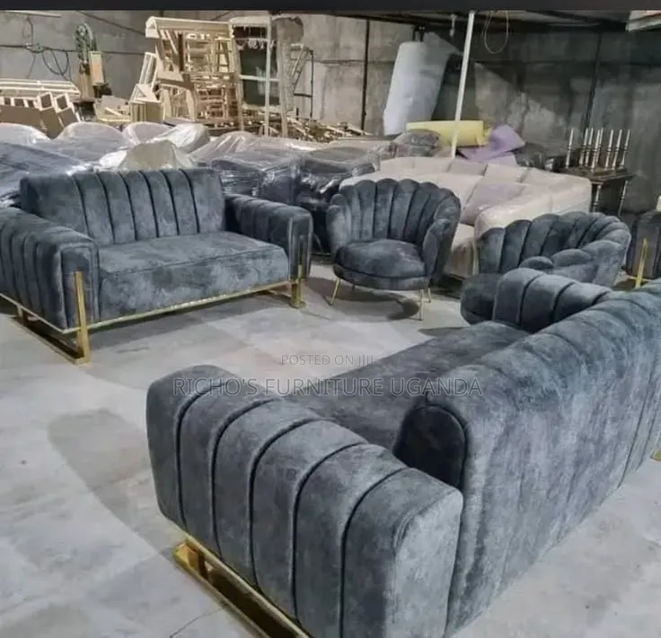 Dark Grey Chesterfield Sofa Set