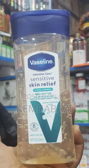 Vaseline Intensive Care Sensitive Skin Relief Body Gel Oil.