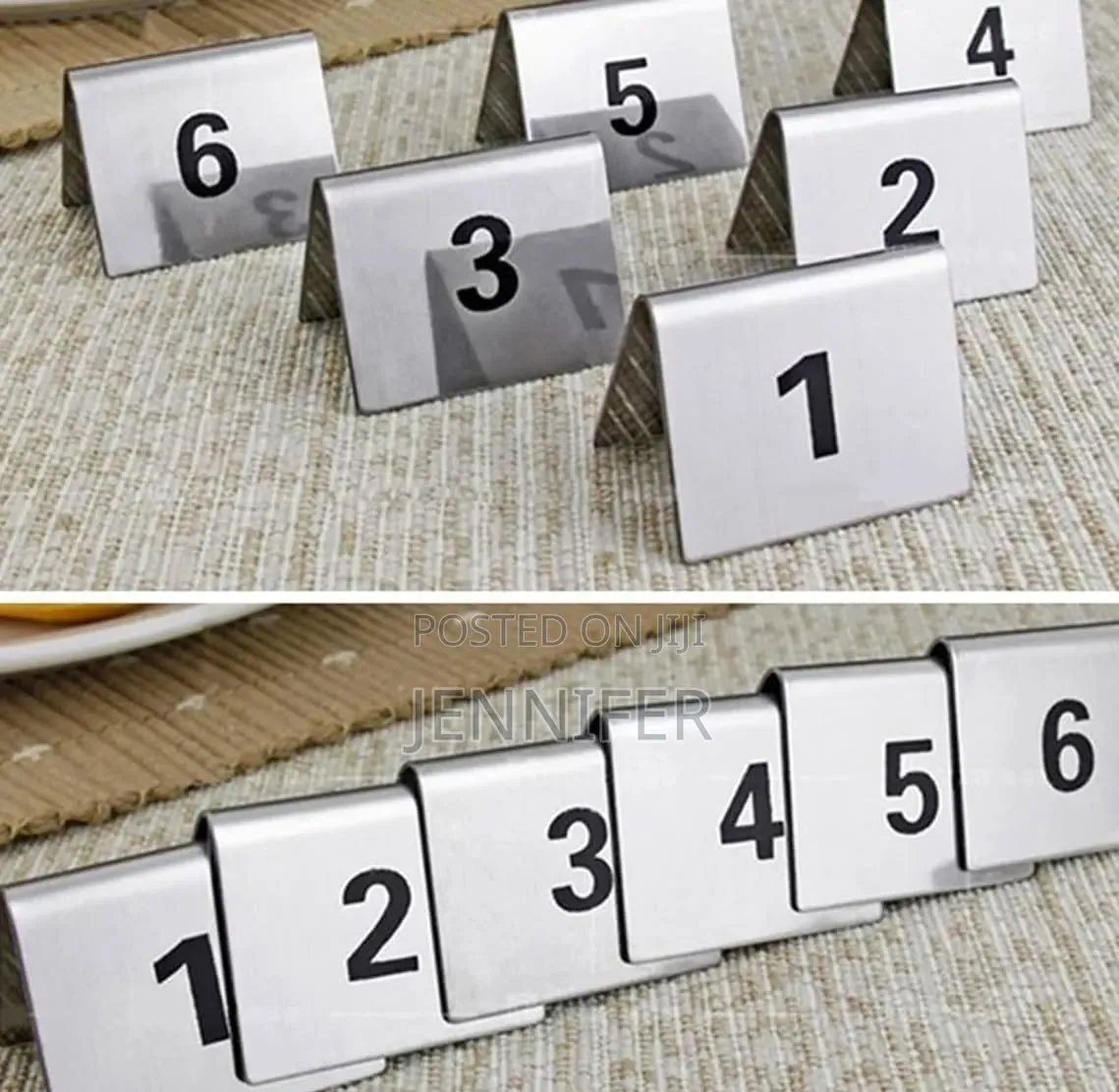 1-12 Stainless Steel Table Number Tent Set