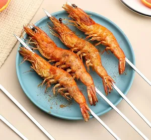 10pcs Flat Stainless Steel Kabob Skewers.