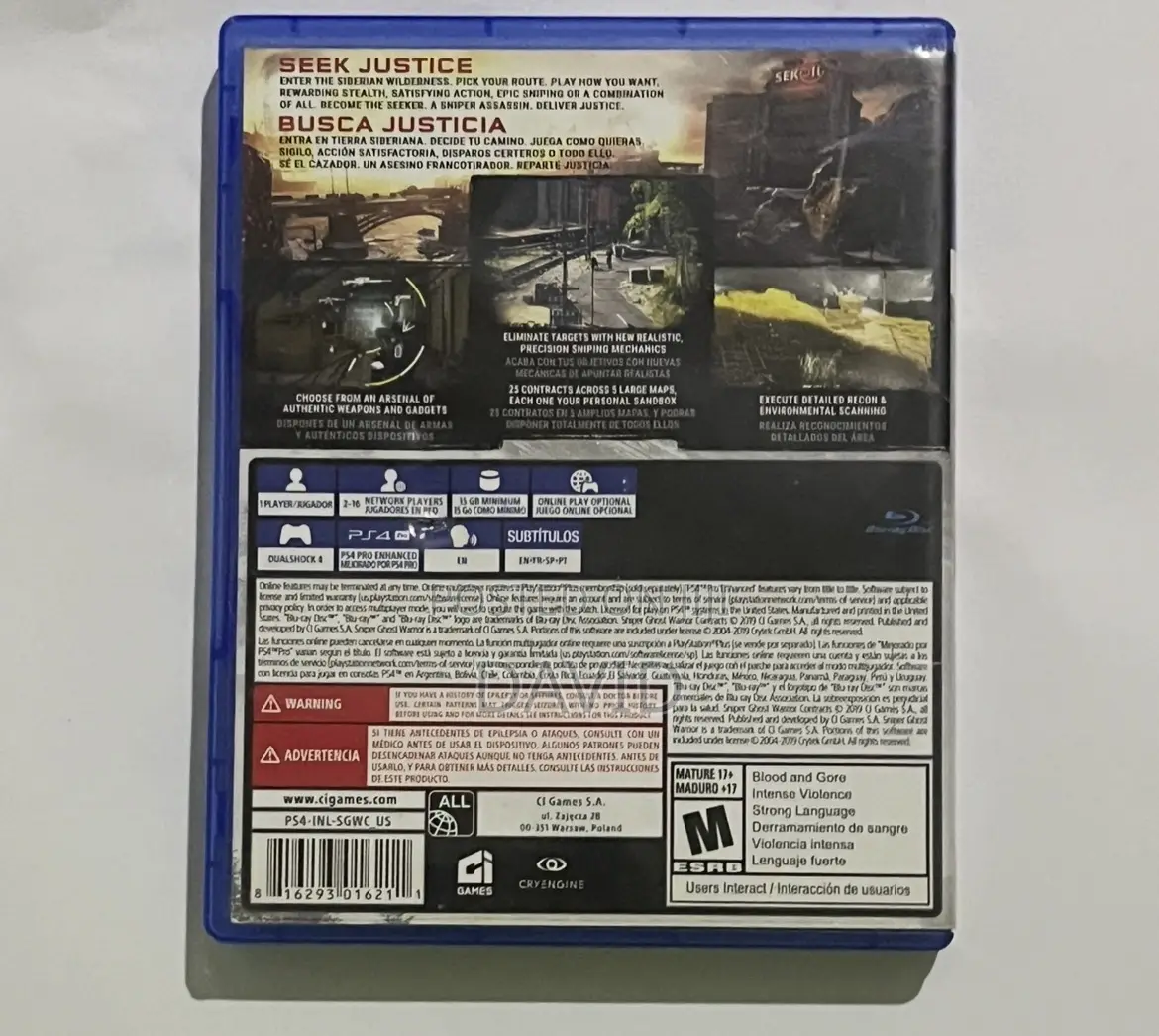 Ps4 Game Sniper Ghost Warrior Contracts