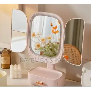Tri Fold Led Makeup Mirror- Multicolor