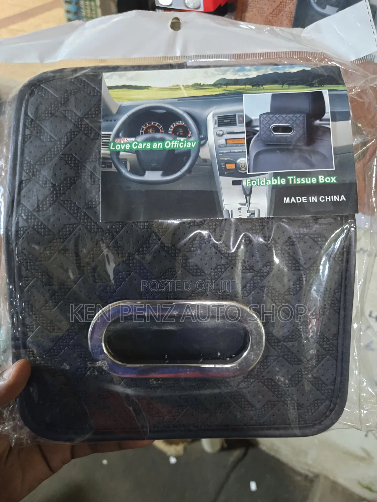 Car Foldable Tissue Holder for Armrests, Headrests and Sunvisors