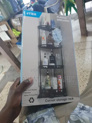 4-Tier Plastic Corner Storage Rack Designed for Bathroom