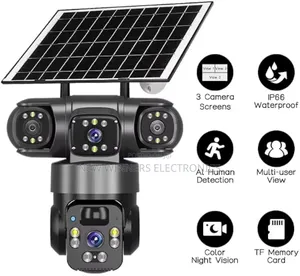 Triple Lens Solar Powered Security Camera