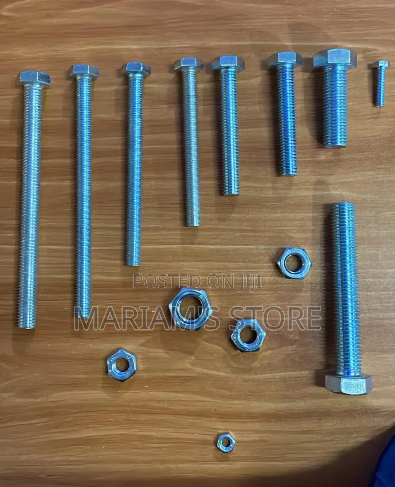 Hexagonal Bolts and Nuts Made of Steel for Corrosion Resistance.