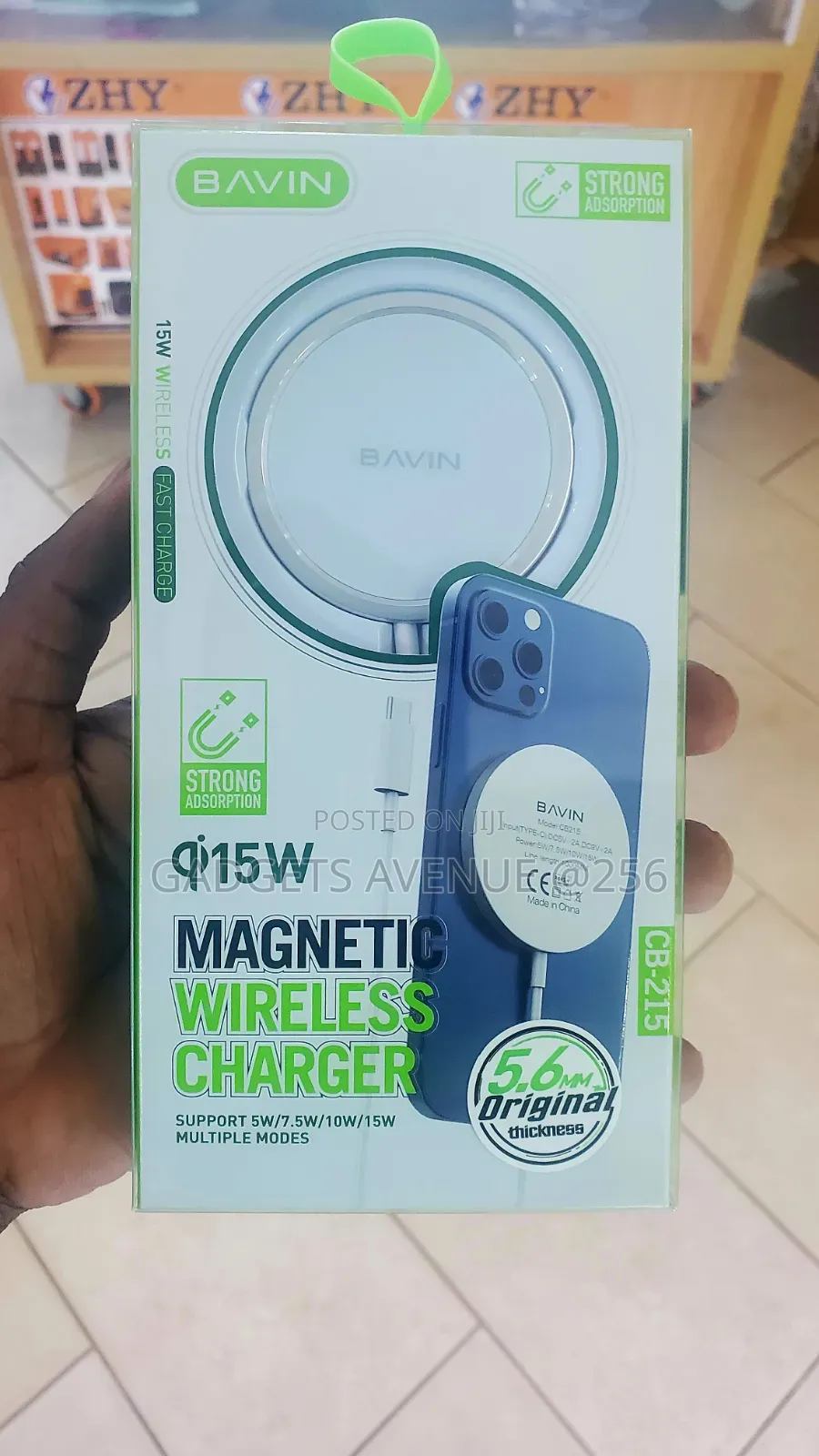 Bavin Cb-215 Magnetic Wireless Fast Charger With a 15w Power Capacity.