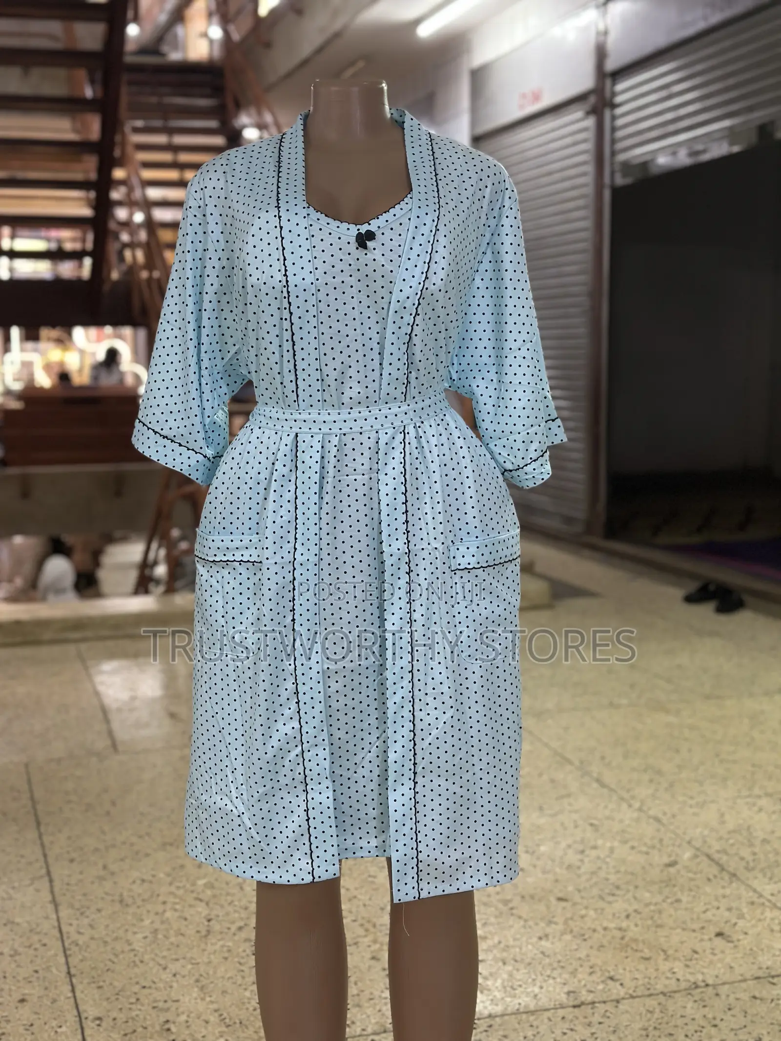 Dotted Blue Nightgown