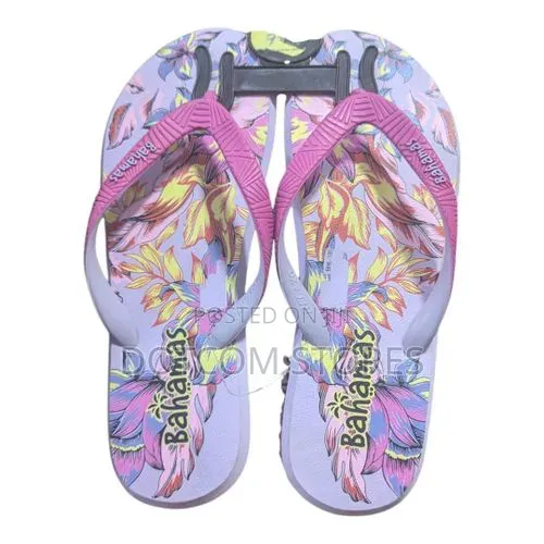 Tropical Floral Flip Flops With Cushioned Sole