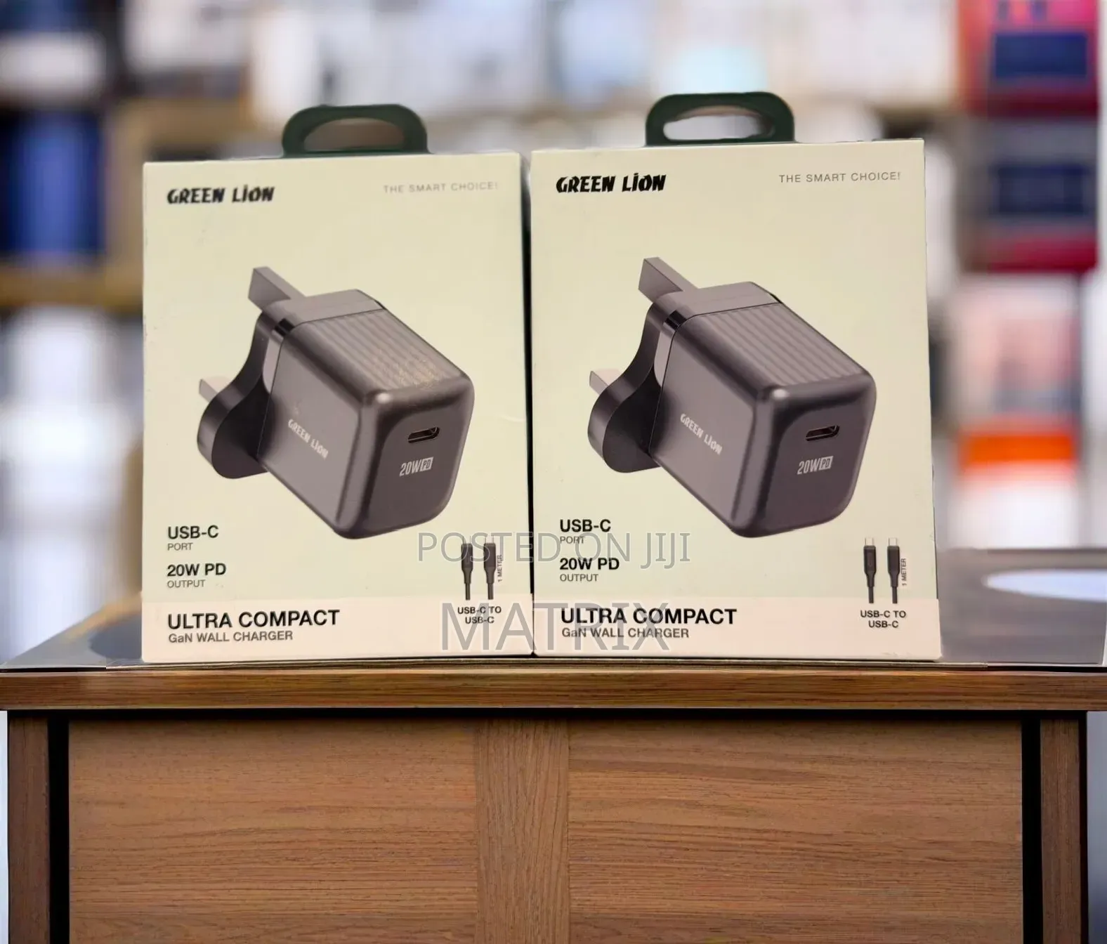 Green Lion Ultra 20w Compact Gan Wall Charger With Type C Cable