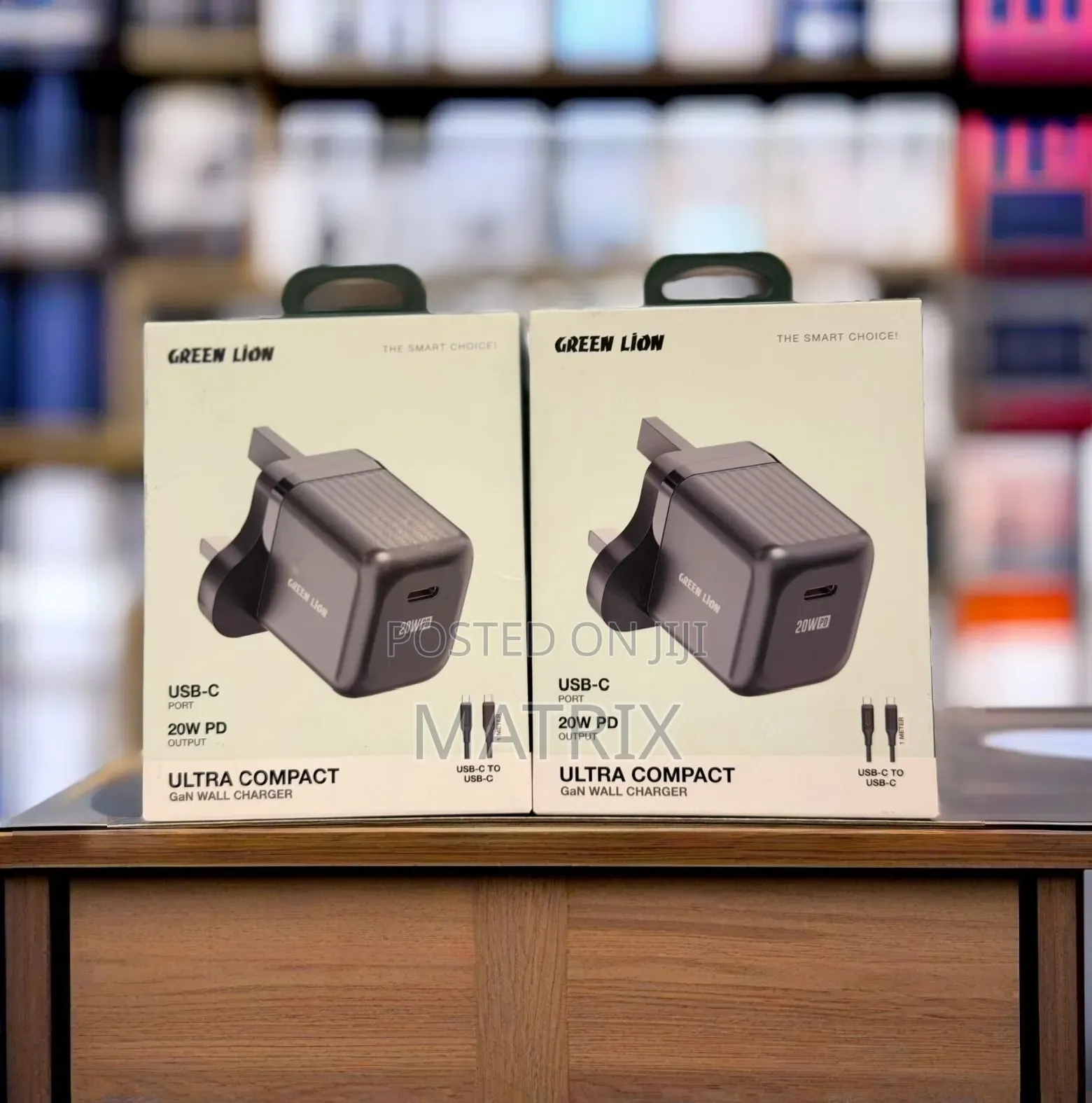 Green Lion Ultra 20w Compact Gan Wall Charger With Type C Cable