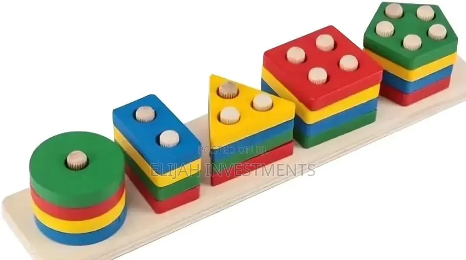 Kids Wooden Shape Sorter and Stacking Toy