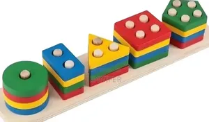 Kids Wooden Shape Sorter and Stacking Toy