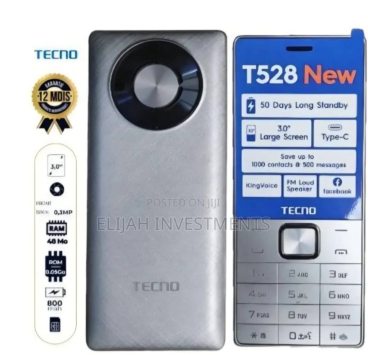 New Tecno T528 Gray